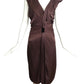 PRADA- 2009 Brown Shirred Cocktail Dress, Size 8