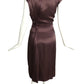 PRADA- 2009 Brown Shirred Cocktail Dress, Size 8