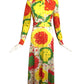DON LUIS-1970s Multi Color Floral Knit Maxi Dress, Size 6