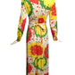 DON LUIS-1970s Multi Color Floral Knit Maxi Dress, Size 6