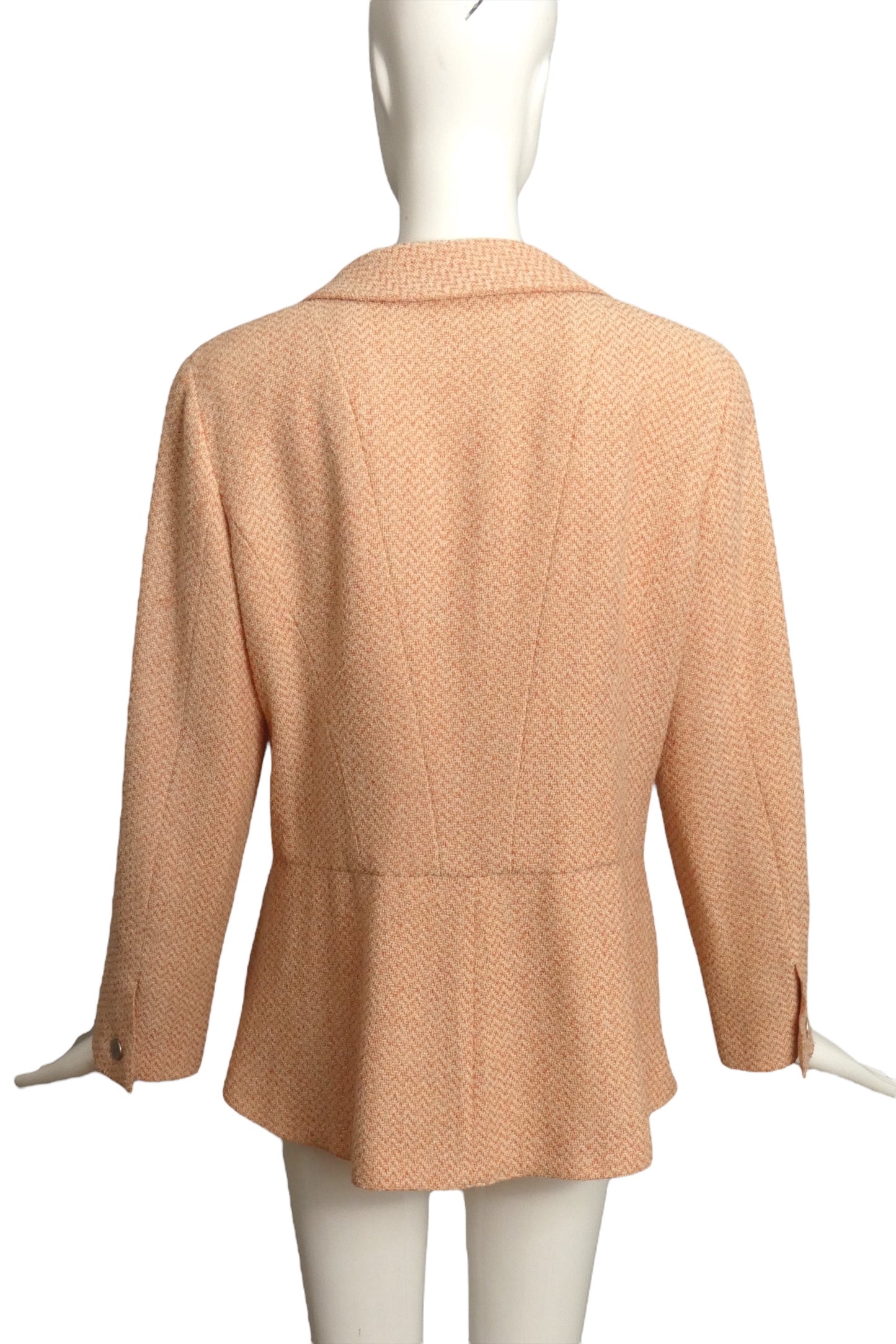 CHANEL- 2000 Pink Chevron Wool Blazer, Size 14