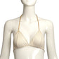 1970s White Knit & Gold Chain Bikini Top, Size 4