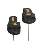 CHANEL- Black Quilted Leather "CC" Slides, Size 38.5