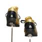 CHANEL- Gold Leather & Patent Cap Toe Sneakers, Size 38.5