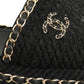 CHANEL- Black Rope & Chain "CC" Slides, Size 36