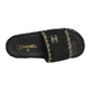 CHANEL- Black Rope & Chain "CC" Slides, Size 36
