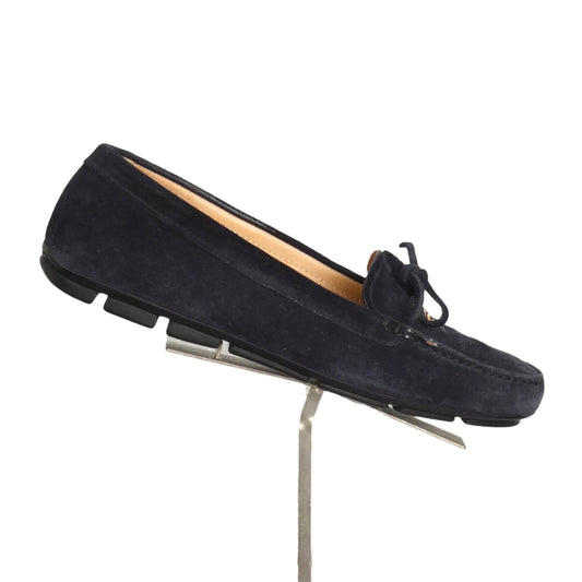 PRADA- Blue Suede Driving Mocassins, Size 38.5