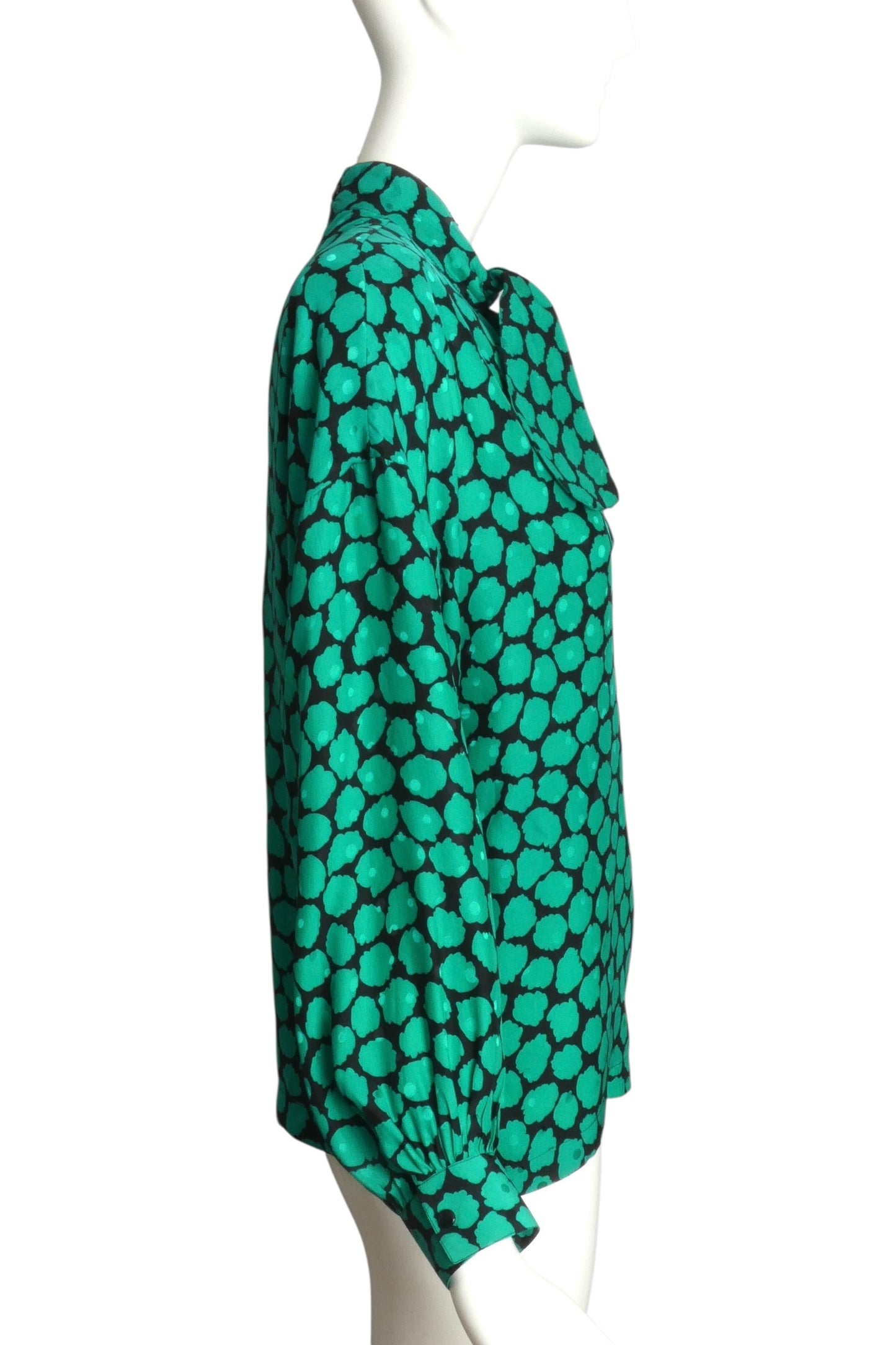 PIERRE CARDIN PRESTIGE- 1986 Printed Silk Blouse, Size 6