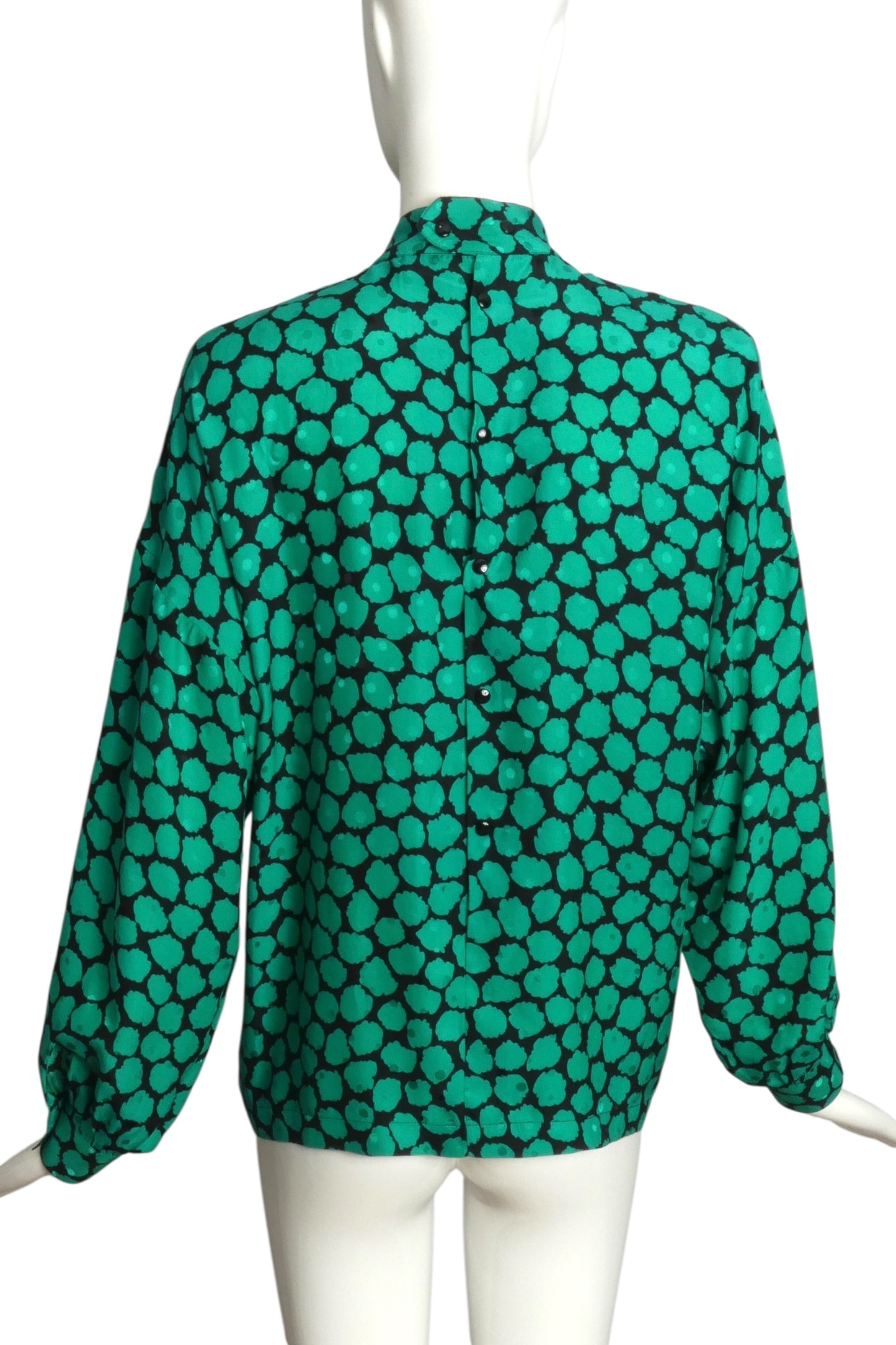 PIERRE CARDIN PRESTIGE- 1986 Printed Silk Blouse, Size 6