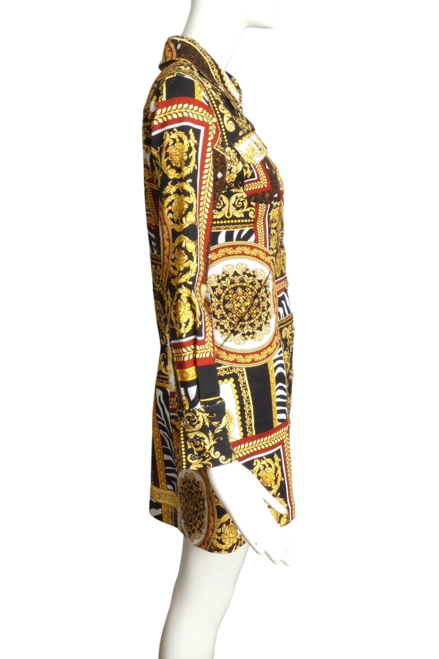 PIERRE CARDIN- Printed Cotton Twill Coat Dress, Size 6