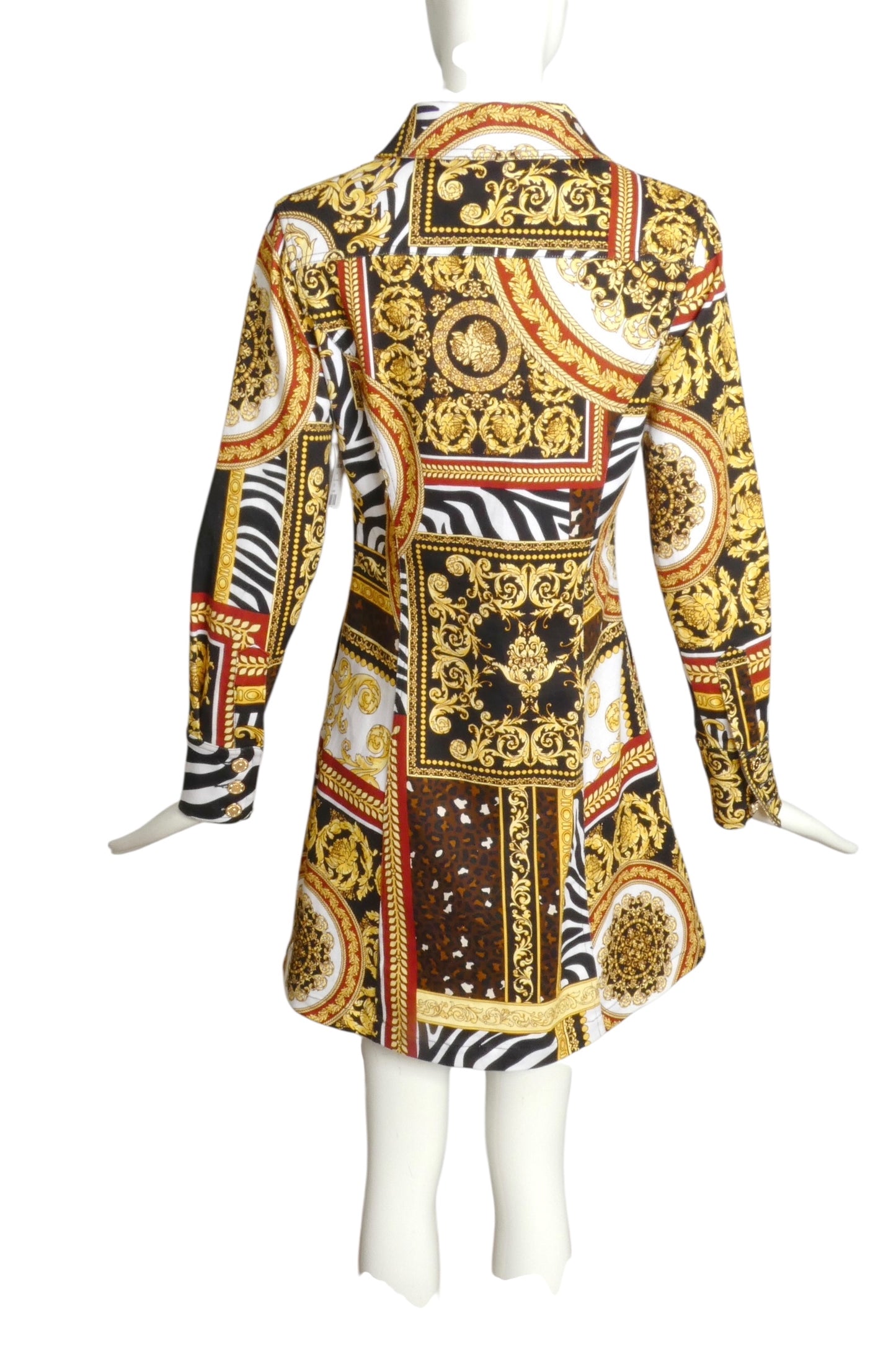 PIERRE CARDIN- Printed Cotton Twill Coat Dress, Size 6