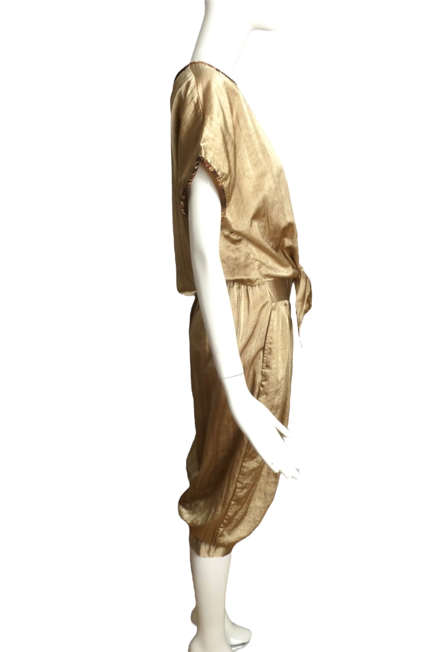 PIERRE CARDIN- 1970s 3pc Embellished Satin Ensemble, Size 6