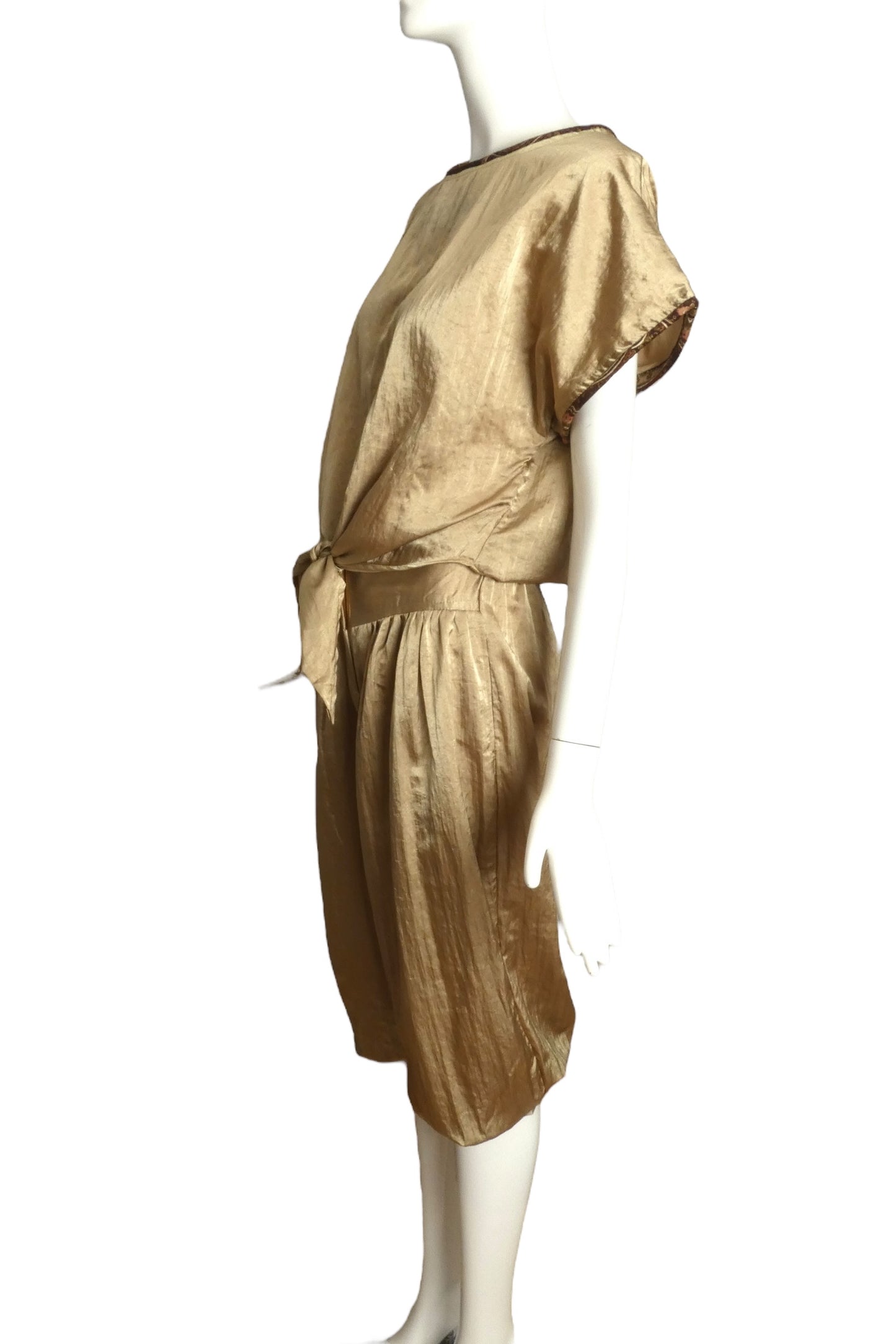 PIERRE CARDIN- 1970s 3pc Embellished Satin Ensemble, Size 6