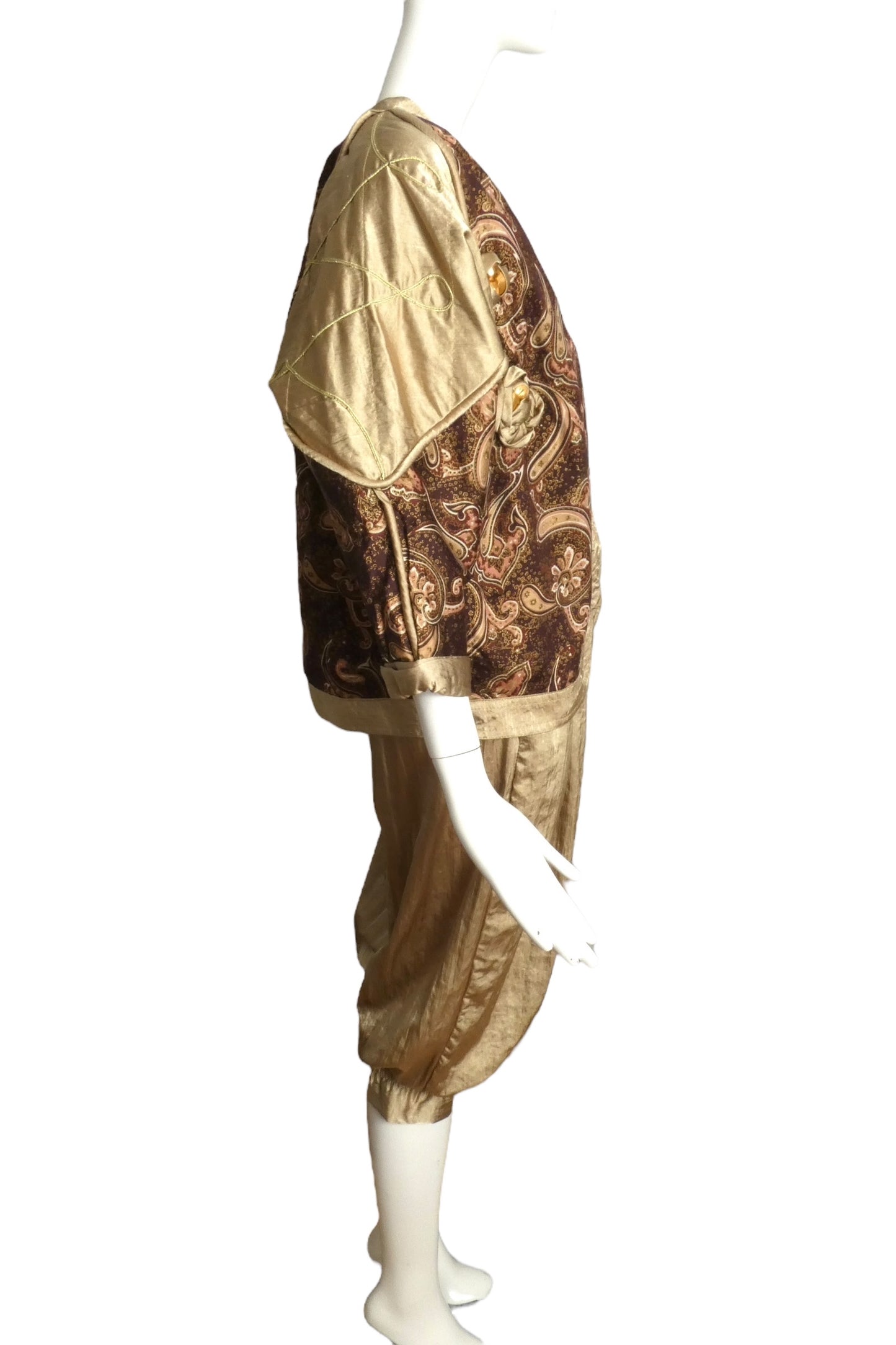 PIERRE CARDIN- 1970s 3pc Embellished Satin Ensemble, Size 6