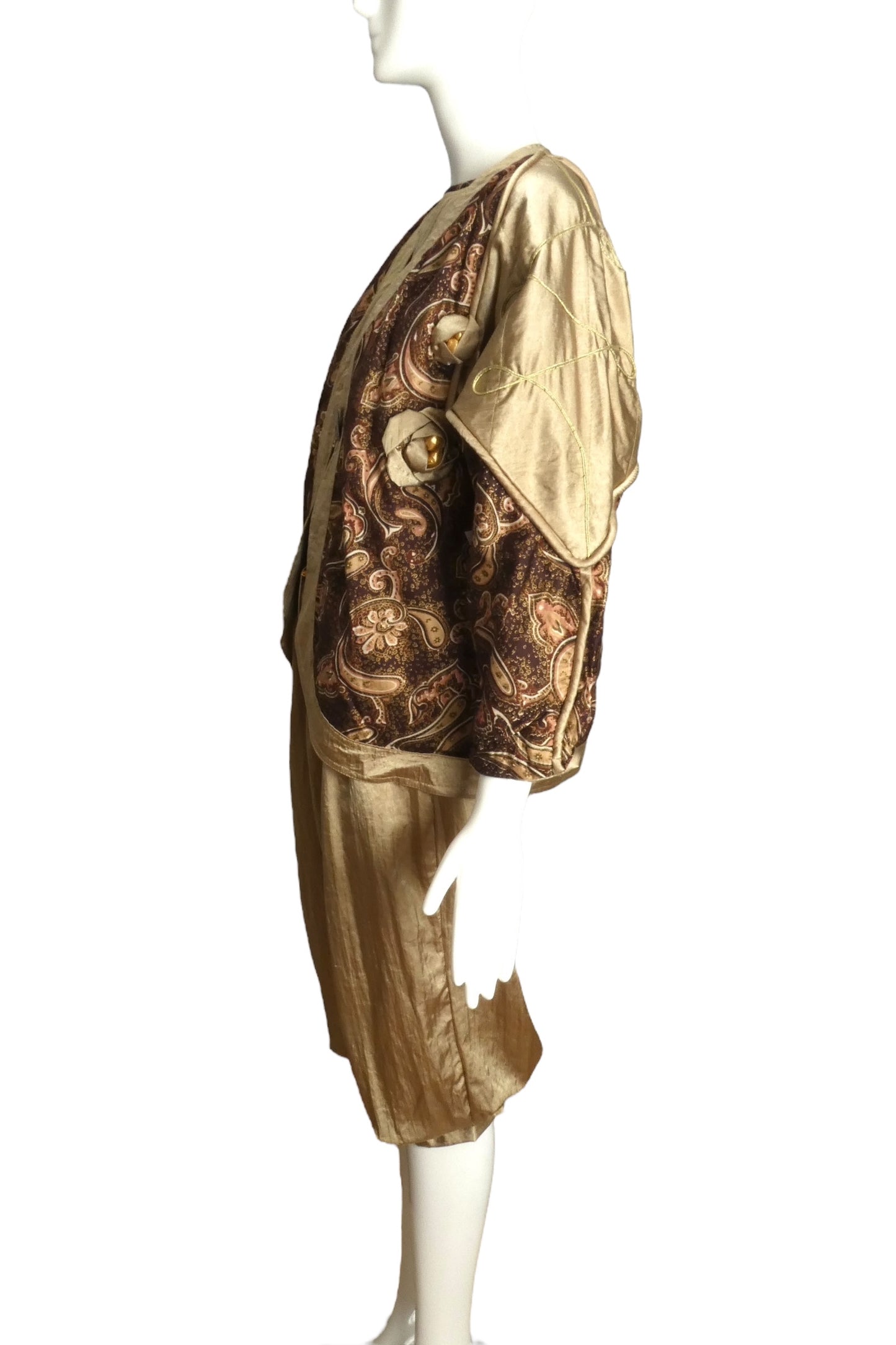 PIERRE CARDIN- 1970s 3pc Embellished Satin Ensemble, Size 6