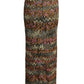 PIERRE CARDIN HAUTE COUTURE- 1970s  Metallic Ribbon & Knit Maxi Skirt, Size 6