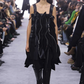 2024 Black Faux Leather Ruffled Zipper Dress, Size 4