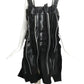 2024 Black Faux Leather Ruffled Zipper Dress, Size 4