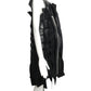 2024 Black Faux Leather Ruffled Zipper Dress, Size 4