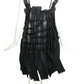 2024 Black Faux Leather Ruffled Zipper Dress, Size 4