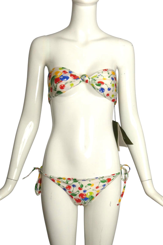 GUCCI- NWT 2023 2pc Cherry Print Bikini Swimsuit, Size 2