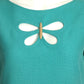 PIERRE CARDIN HAUTE COUTURE- c.2000 Turquoise Rayon Knit  A-Line Dress, Size 8