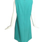 PIERRE CARDIN HAUTE COUTURE- c.2000 Turquoise Rayon Knit  A-Line Dress, Size 8
