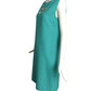 PIERRE CARDIN HAUTE COUTURE- c.2000 Turquoise Rayon Knit  A-Line Dress, Size 8