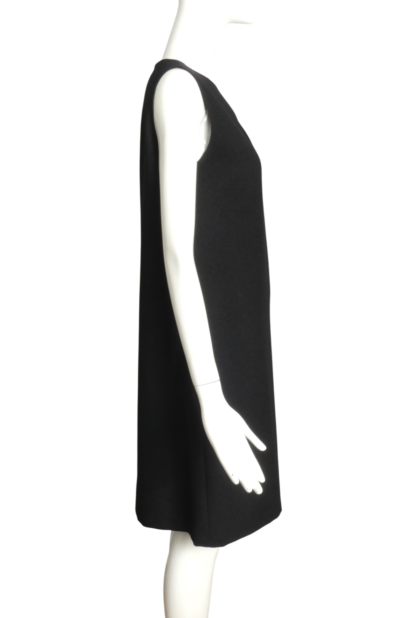 PIERRE CARDIN HAUTE COUTURE- Black Rayon Knit  A-Line Dress, Size 8