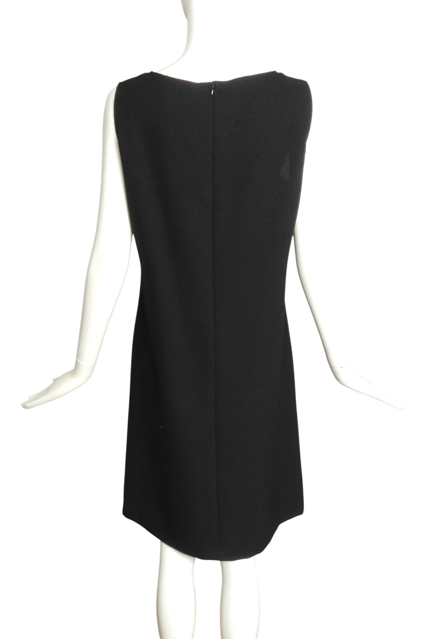 PIERRE CARDIN HAUTE COUTURE- Black Rayon Knit  A-Line Dress, Size 8
