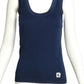 PIERRE CARDIN- 1970s Blue Knit Tank Top, Size 4