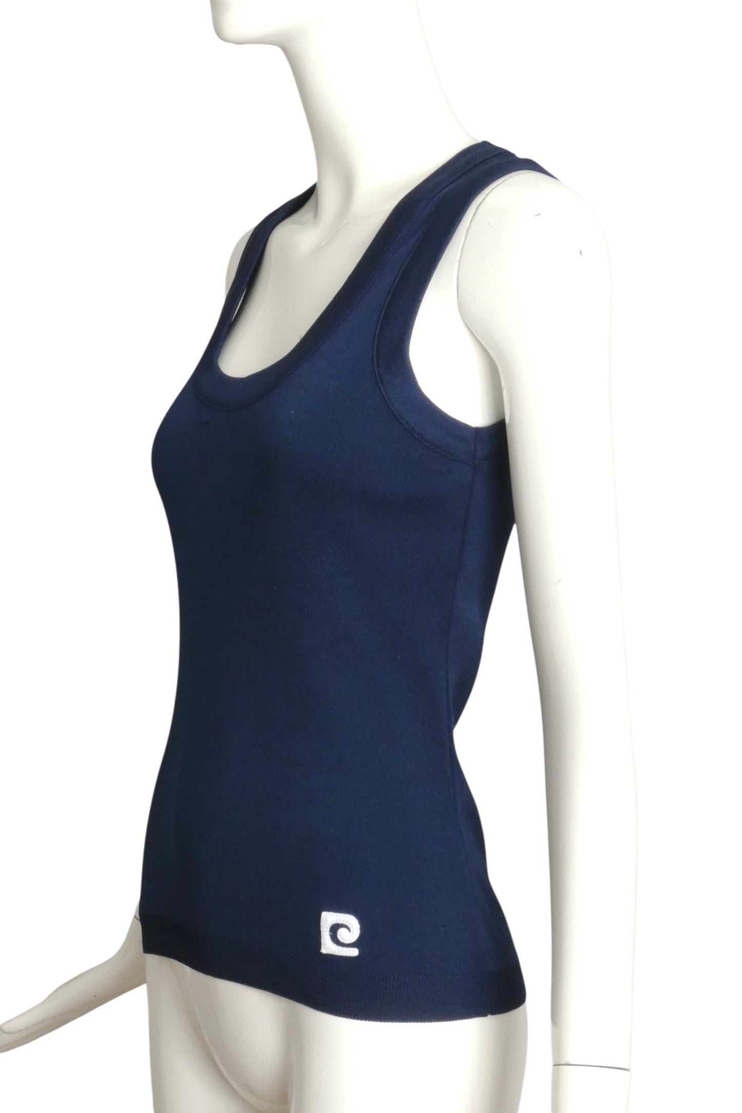 PIERRE CARDIN- 1970s Blue Knit Tank Top, Size 4