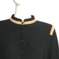 PIERRE CARDIN HAUTE COUTURE- 1970s Suede Trimmed Black Wool Dress, Size 14