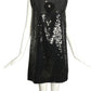 PIERRE CARDIN HAUTE COUTURE- Black Sequin A-Line Dress, Size 8