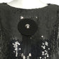 PIERRE CARDIN HAUTE COUTURE- Black Sequin A-Line Dress, Size 8