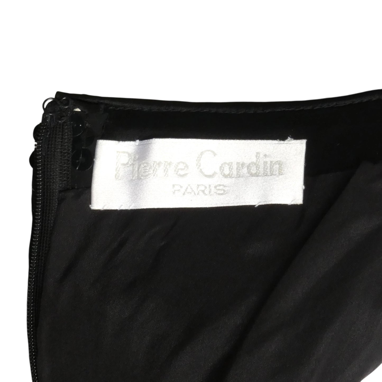 PIERRE CARDIN HAUTE COUTURE- Black Sequin A-Line Dress, Size 8