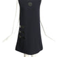 PIERRE CARDIN HAUTE COUTURE- Navy Crepe & Vinyl A-Line Dress, Size 10