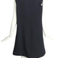 PIERRE CARDIN HAUTE COUTURE- Navy Crepe & Vinyl A-Line Dress, Size 10
