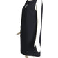 PIERRE CARDIN HAUTE COUTURE- Navy Crepe & Vinyl A-Line Dress, Size 10