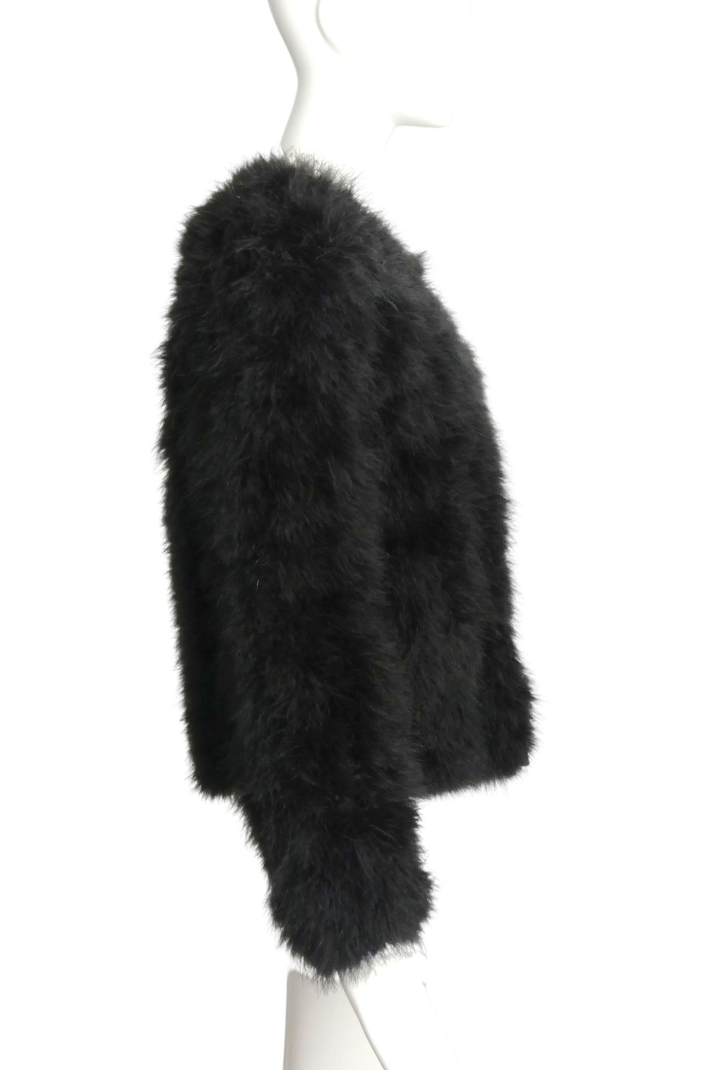 SONIA RYKIEL- 1980s Black Maribou Feather Jacket, Size 6