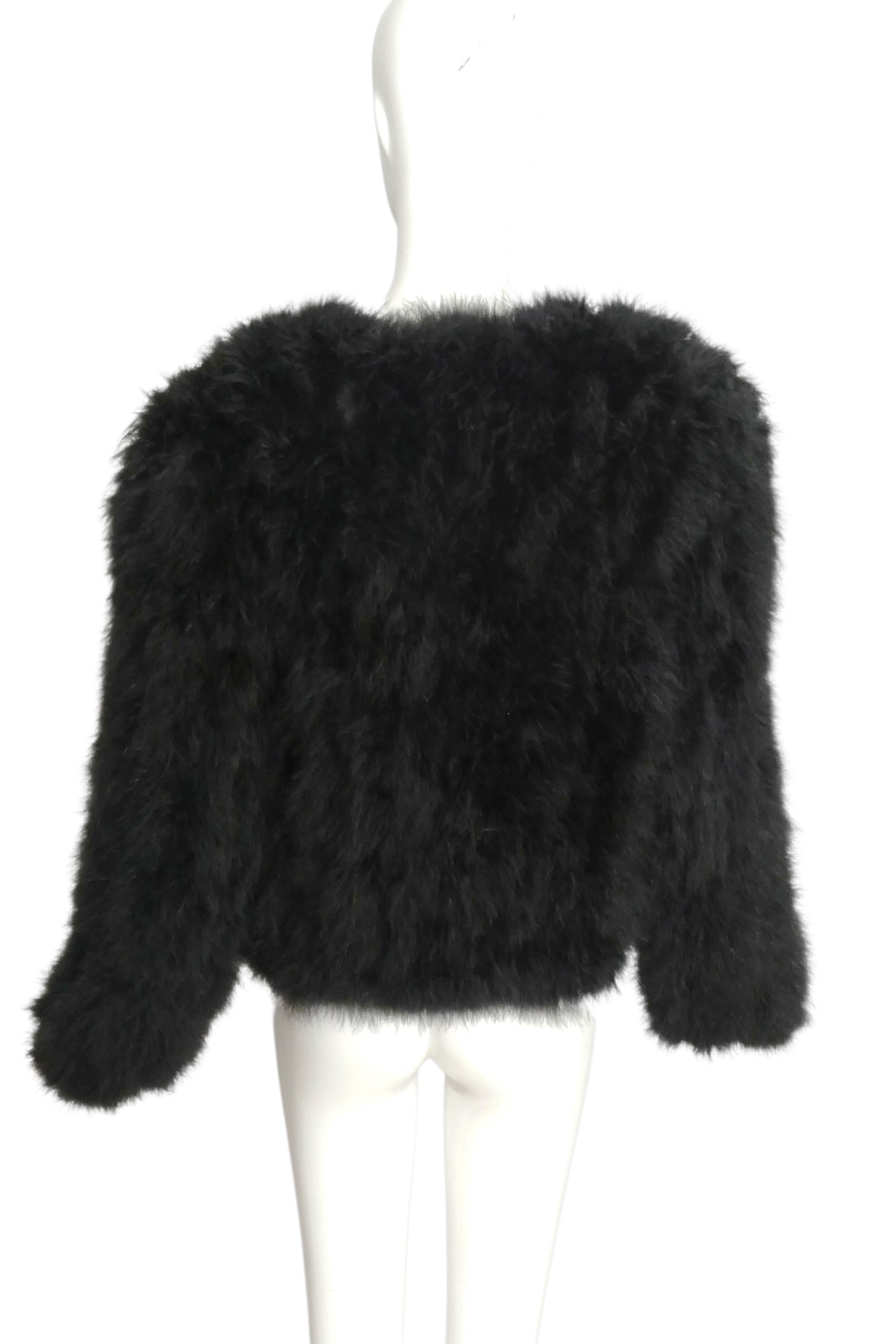 SONIA RYKIEL- 1980s Black Maribou Feather Jacket, Size 6
