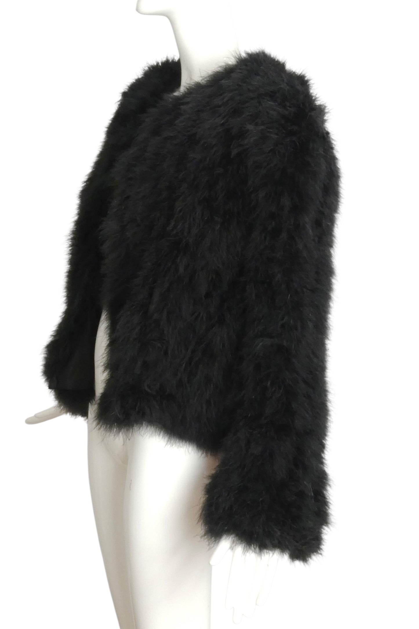 SONIA RYKIEL- 1980s Black Maribou Feather Jacket, Size 6