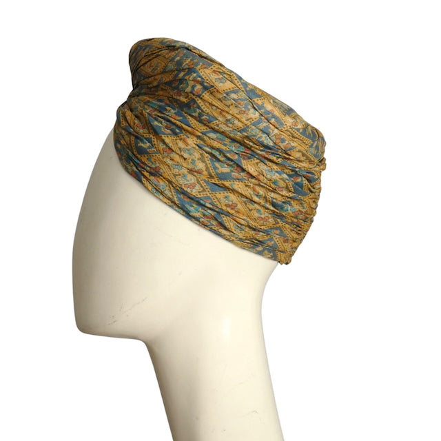 1940s Multi Color Silk Turban