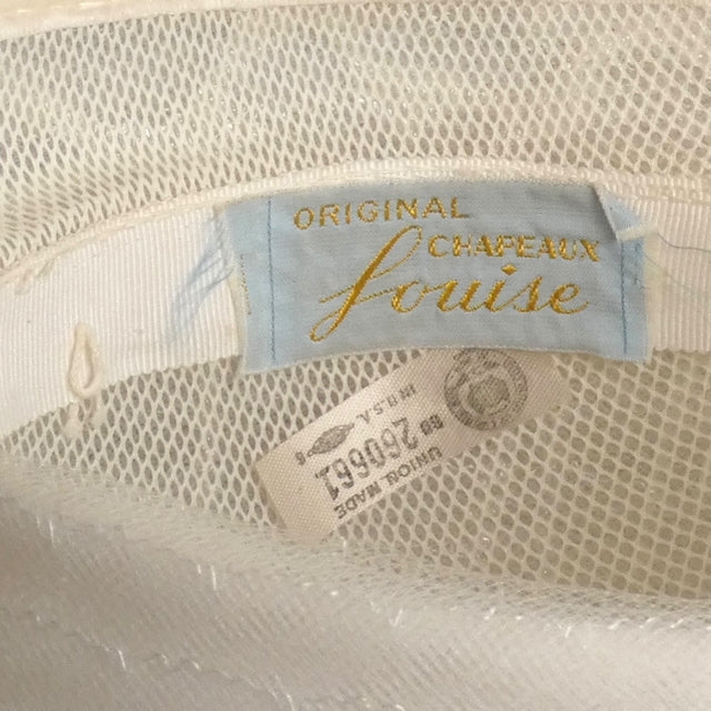 1960s White Sculpted Net Toque