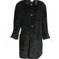 GIANNI VERSACE- 1990s Black Faux Fur Coat, Size 10