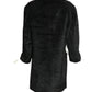 GIANNI VERSACE- 1990s Black Faux Fur Coat, Size 10