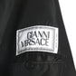 GIANNI VERSACE- 1990s Black Faux Fur Coat, Size 10