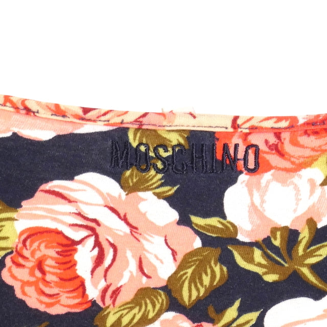 MOSCHINO JEANS- 1990s Floral Print Cotton T-Shirt, Size 8