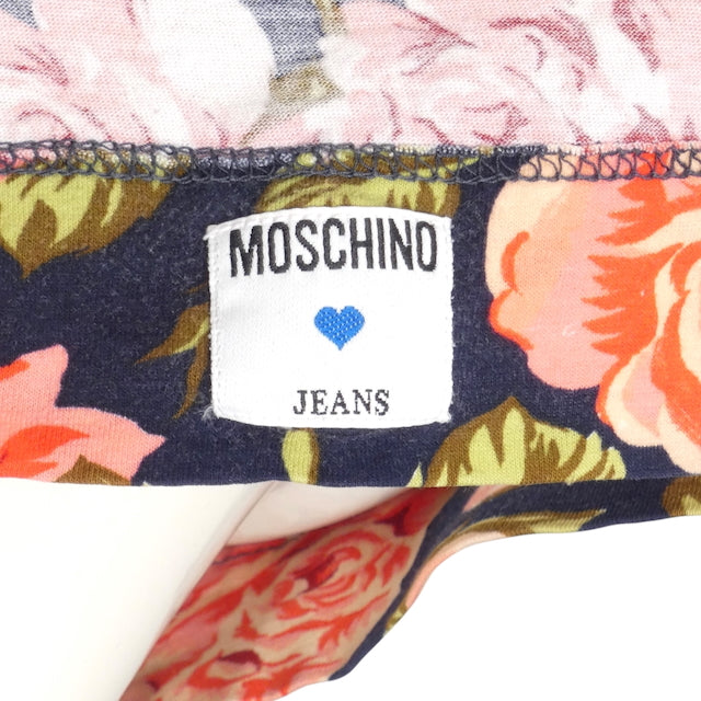 MOSCHINO JEANS- 1990s Floral Print Cotton T-Shirt, Size 8