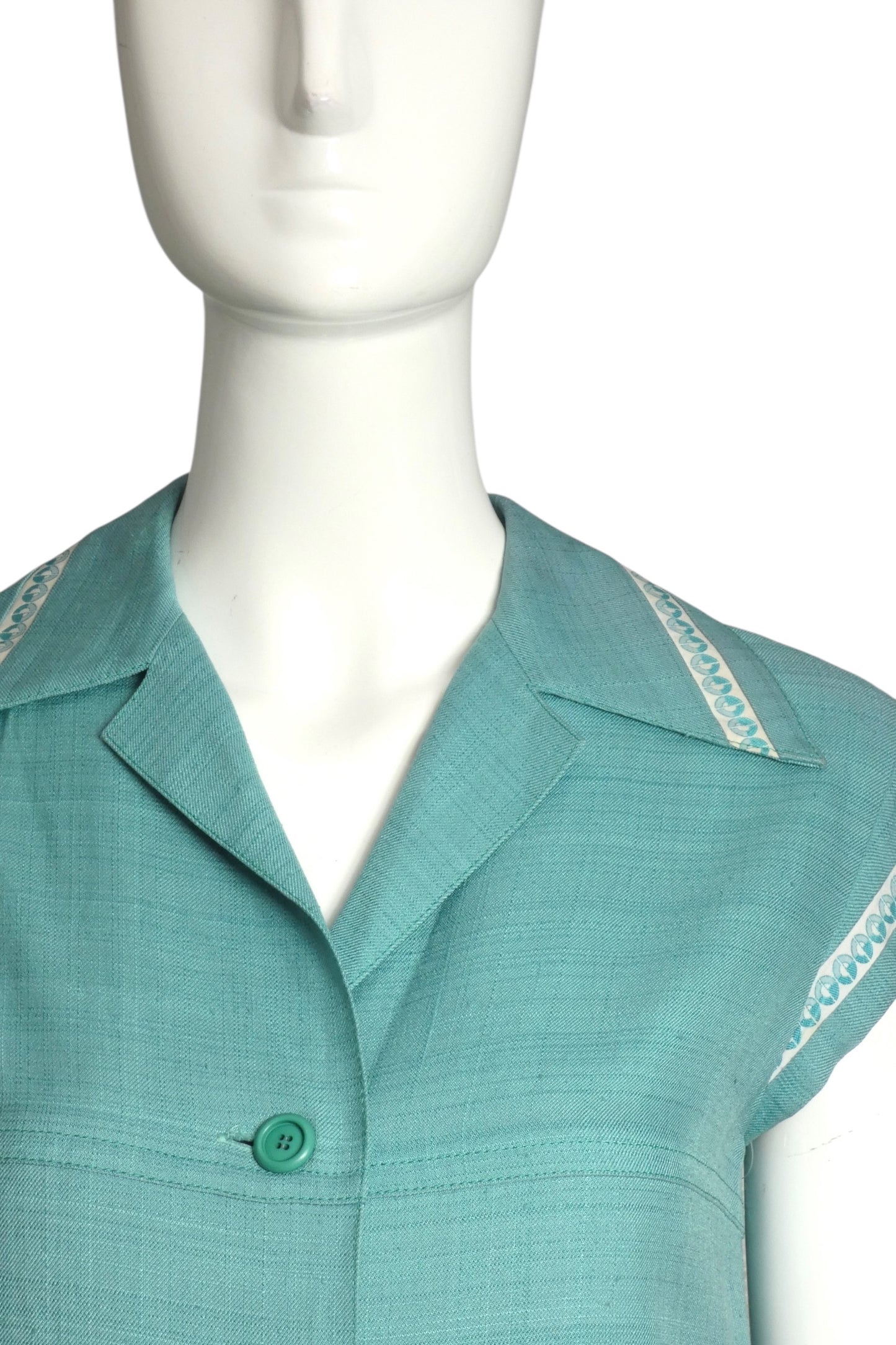 MISS DIOR- 1970s Blue Silk Blend Dress, Size 6